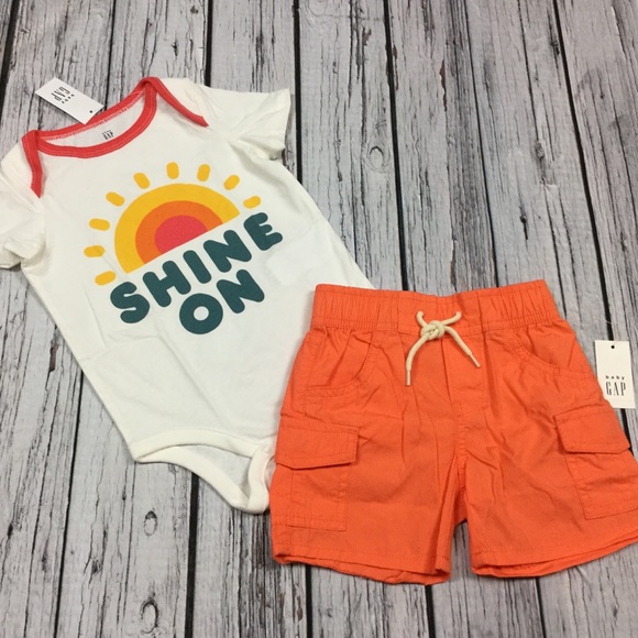 GAP Other - Gap Boys 3 6 Month Sun Top & Orange Shorts Outfit
